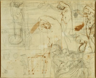 Studies of Decorations for the Farnese Gallery by Annibale Carracci